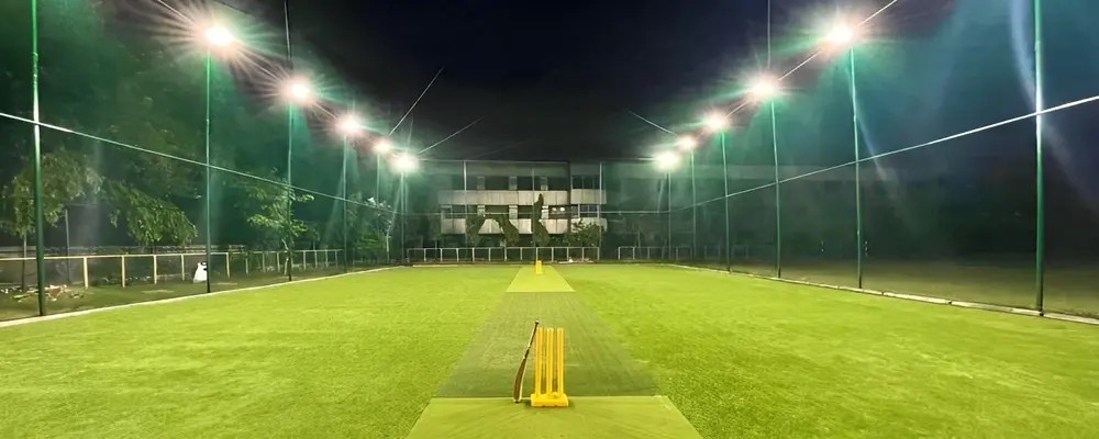 Box cricket tournament match in progress